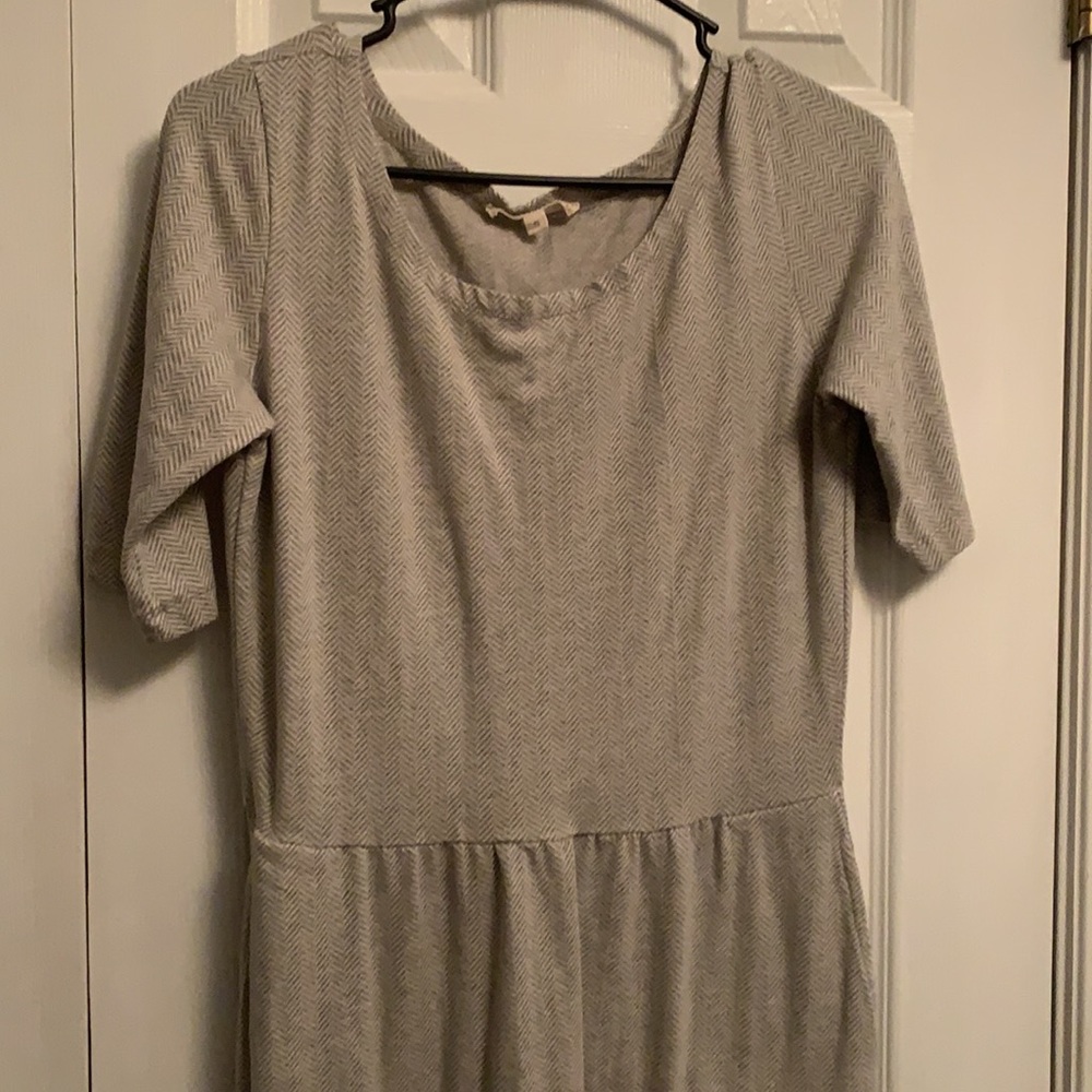 Synergy Organic herringbone soft mid length dress Size Small w/pockets - Picture 7 of 16